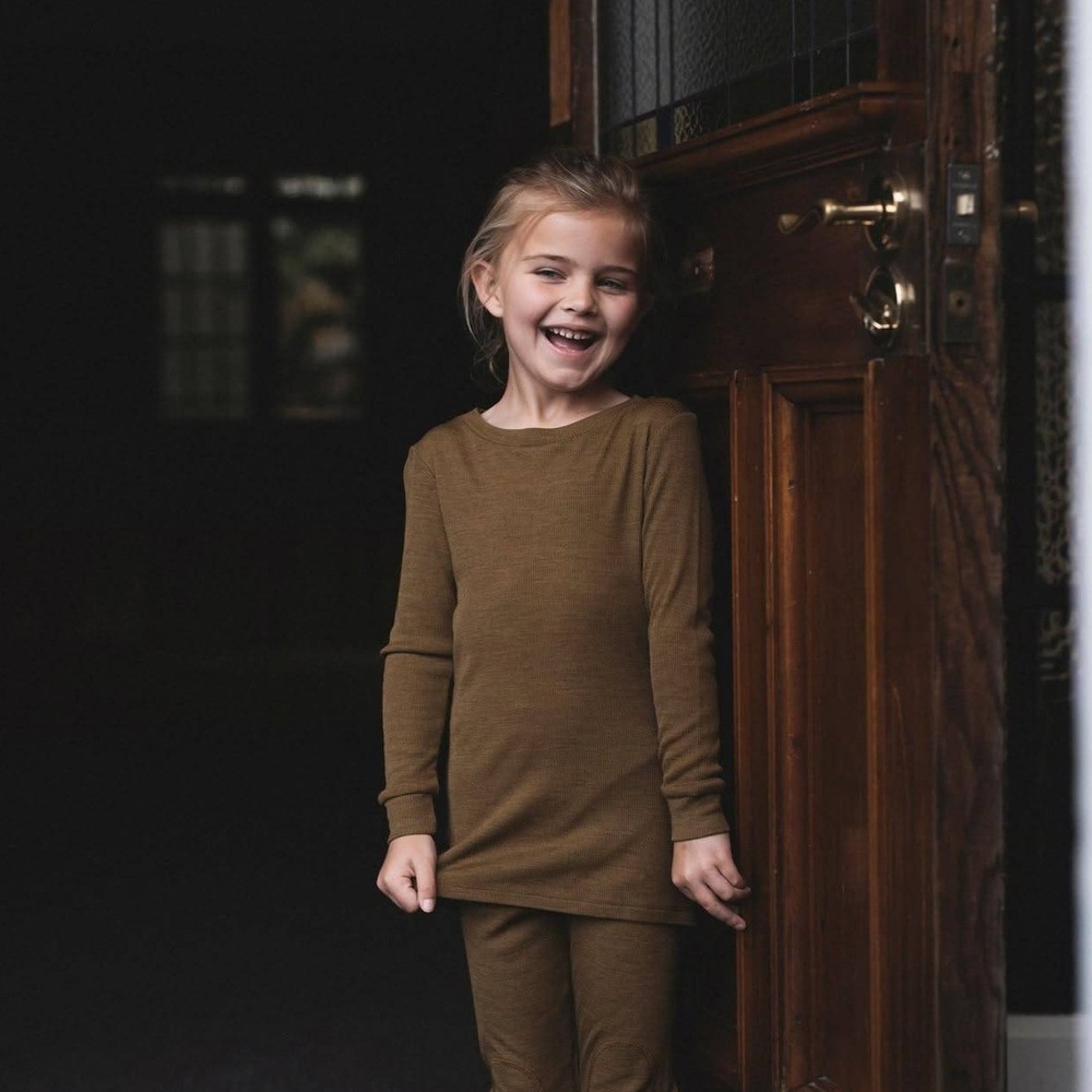Nui Organics Merino Silk Crew Kelp 8Y New With Tags